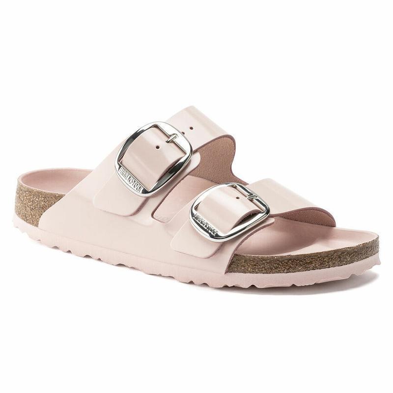 Birkenstock Big Přezkou High Shine Læder Lak Arizona Dame Lyserød | DK 46LIS